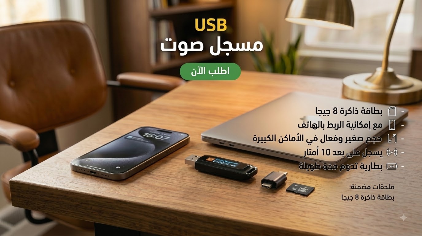 مسجل صوت أصلي معاه كارت ميموار8 جيغا  USB Voice Recorder Avec carte sd 8gb ⭐⭐⭐⭐⭐ PROMO 40% 1001 MARKET.am